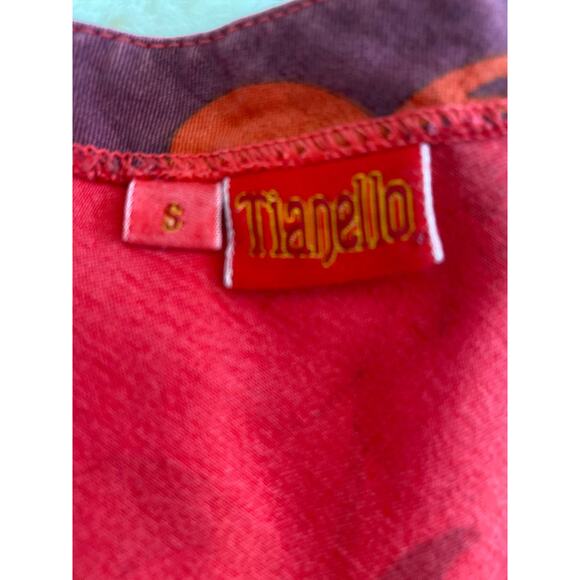 Tianelli Women’s Floral Paisley Pink Red Purple Surplus Sleeveless Top Sz‎ S - Picture 5 of 9